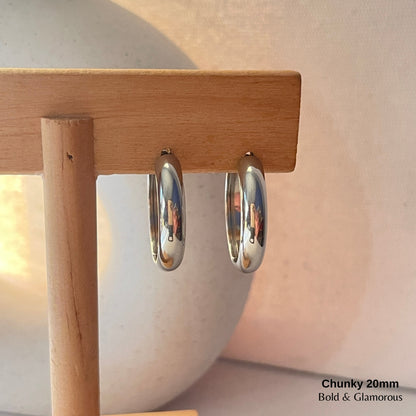 Chunky Hoop Earring | 20mm | Silver