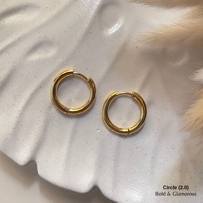 Shape Hoop Earring 2.0 | Circle | Gold