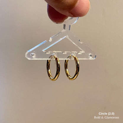Shape Hoop Earring 2.0 | Circle | Gold