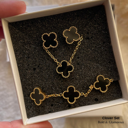 Clover Jewelry Set | Black