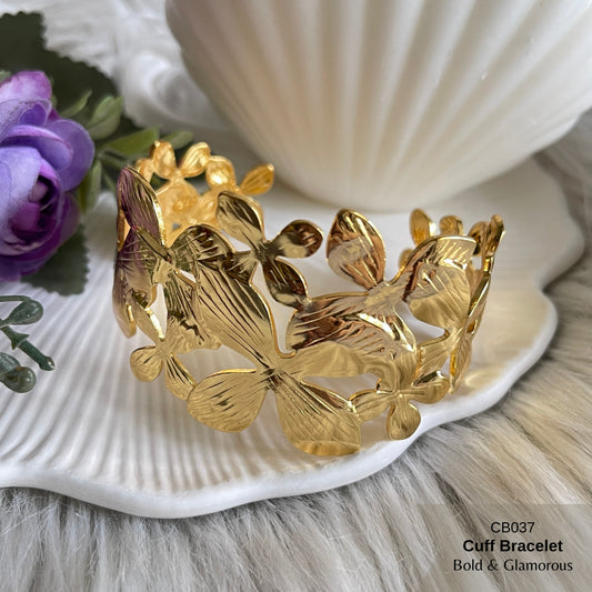Cuff Bracelet | CB037 | Everlasting Flower