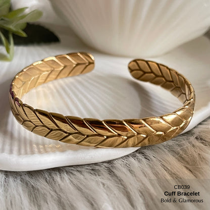 Cuff Bracelet | CB039 | Braided Leaf