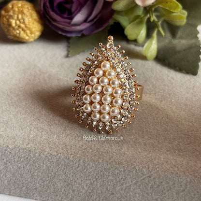 Statement Pearl Stone Ring JSR01