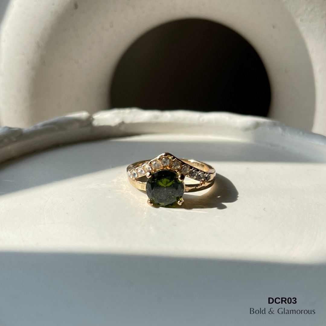Diamond Cut Ring | DCR03 | Olive Green