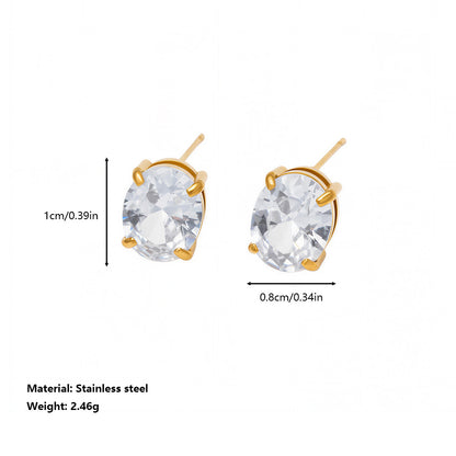 Stud Earring | STE101 | Zircon Oval