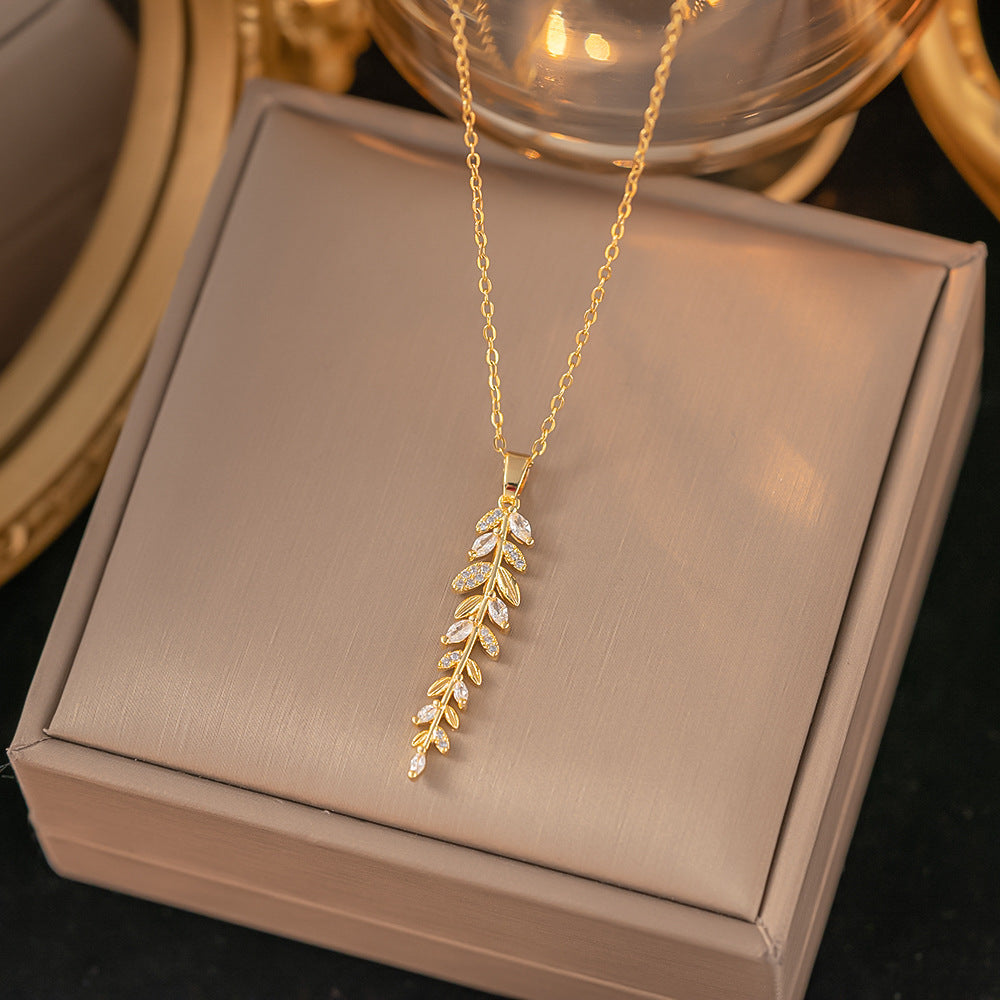Necklace | SN160 | Diamond Leaf