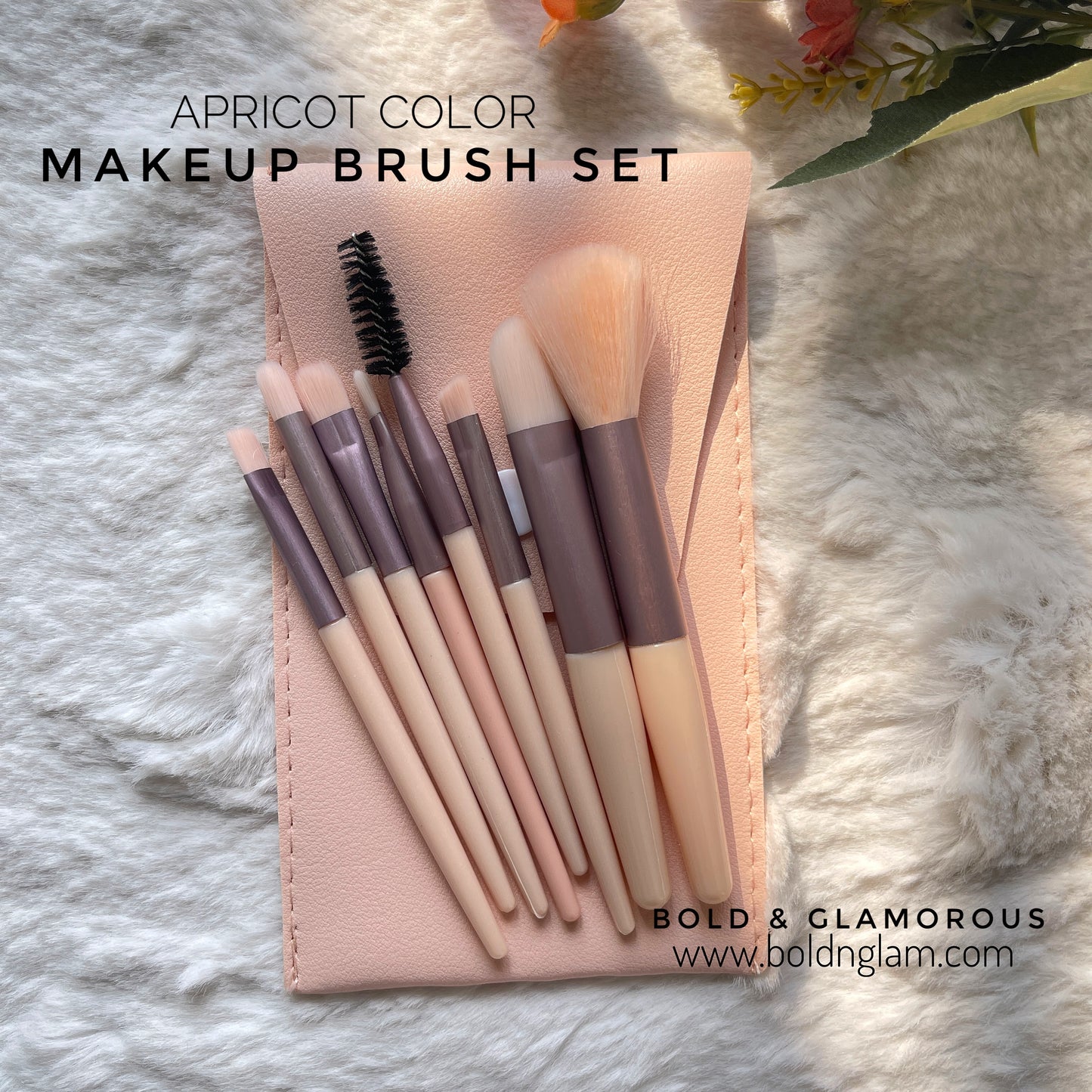 8-Piece Mini Makeup Brush Set | Apricot