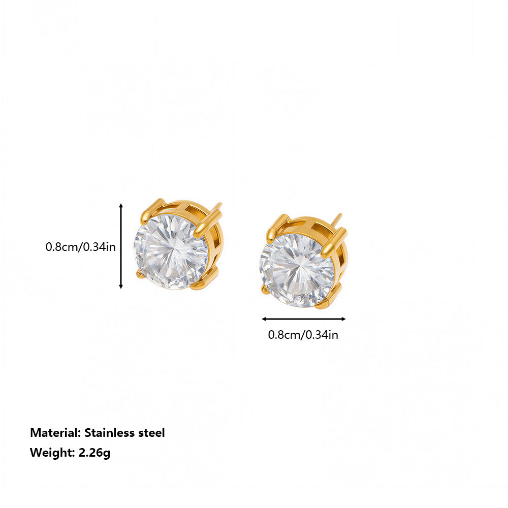 Stud Earring | STE101 | Zircon Round