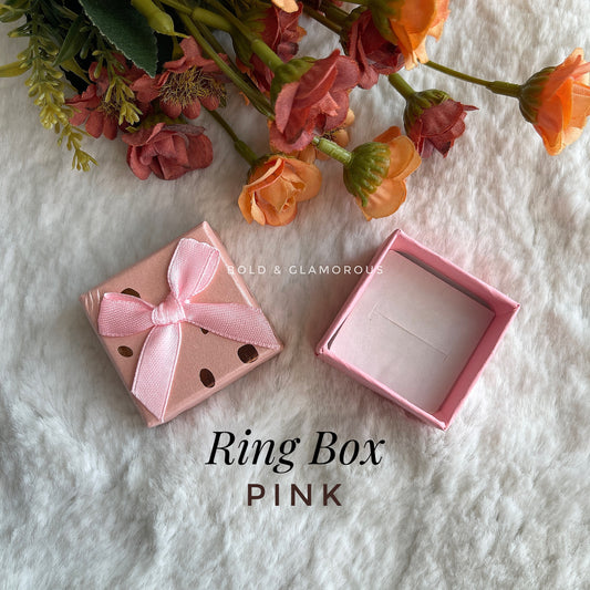 Square Bow Ring Box | Pink