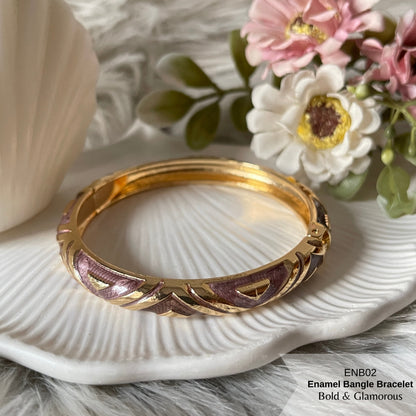 Enamel Bangle Bracelet | ENB02 | Brown