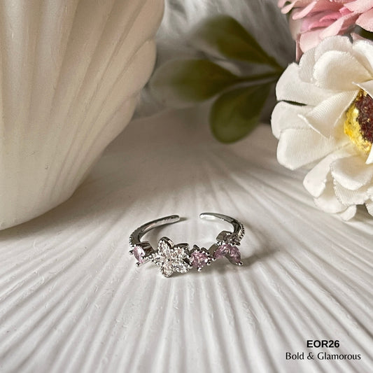 Finger Ring EOR26 Pink & White