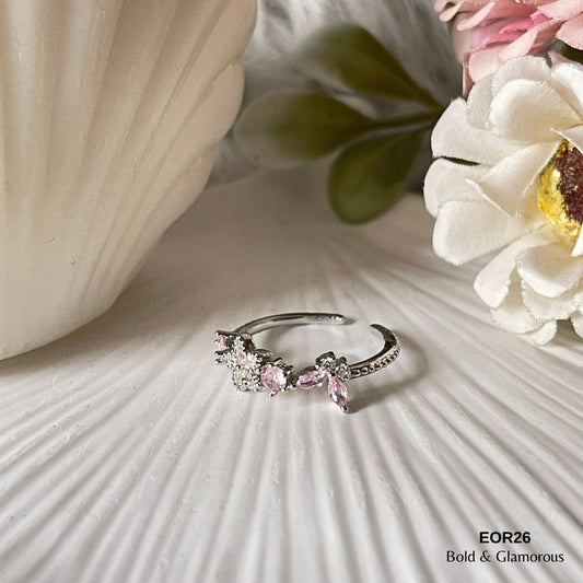 Finger Ring EOR26 Pink & White
