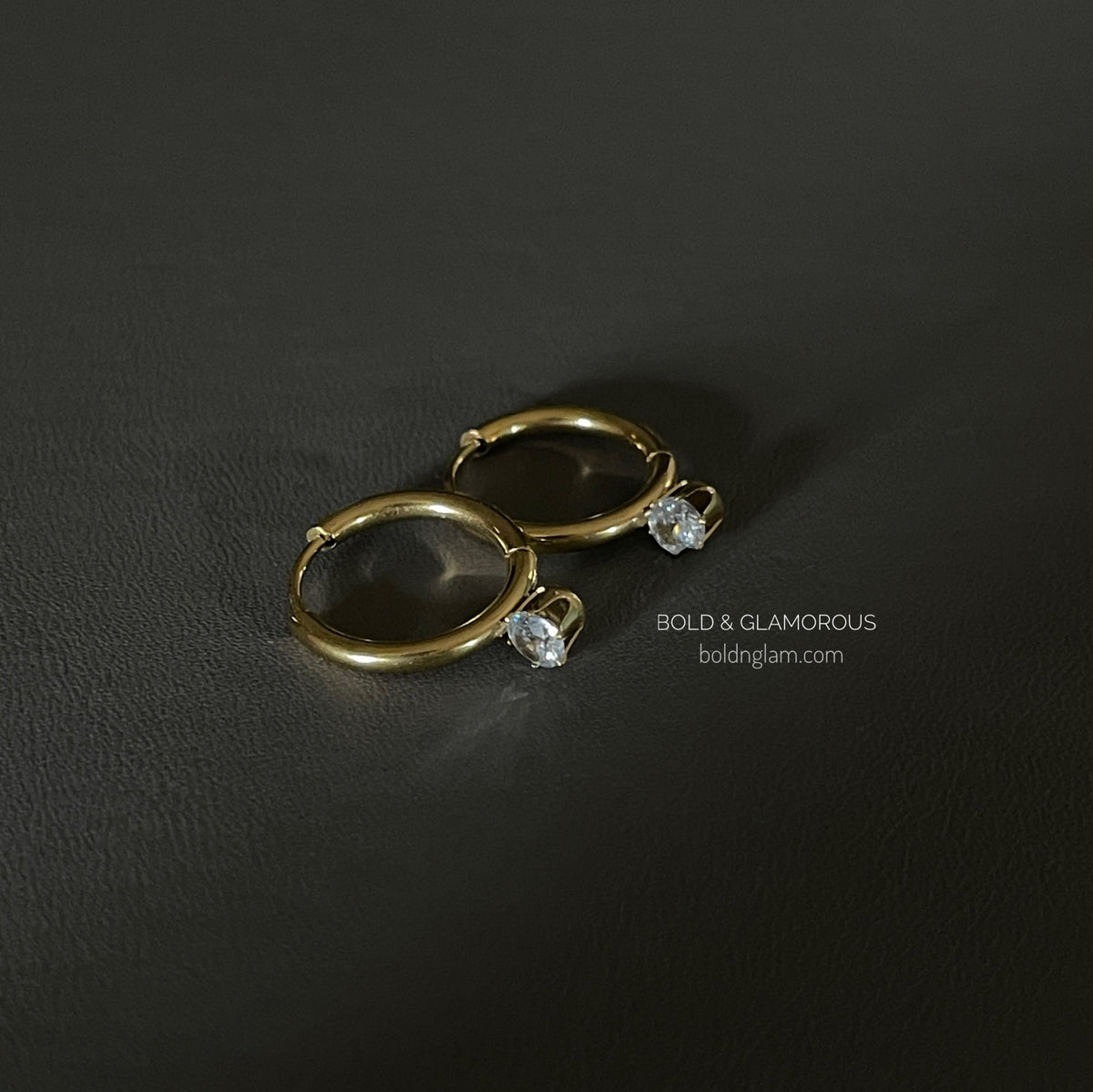 Hoop Earring Single Stone