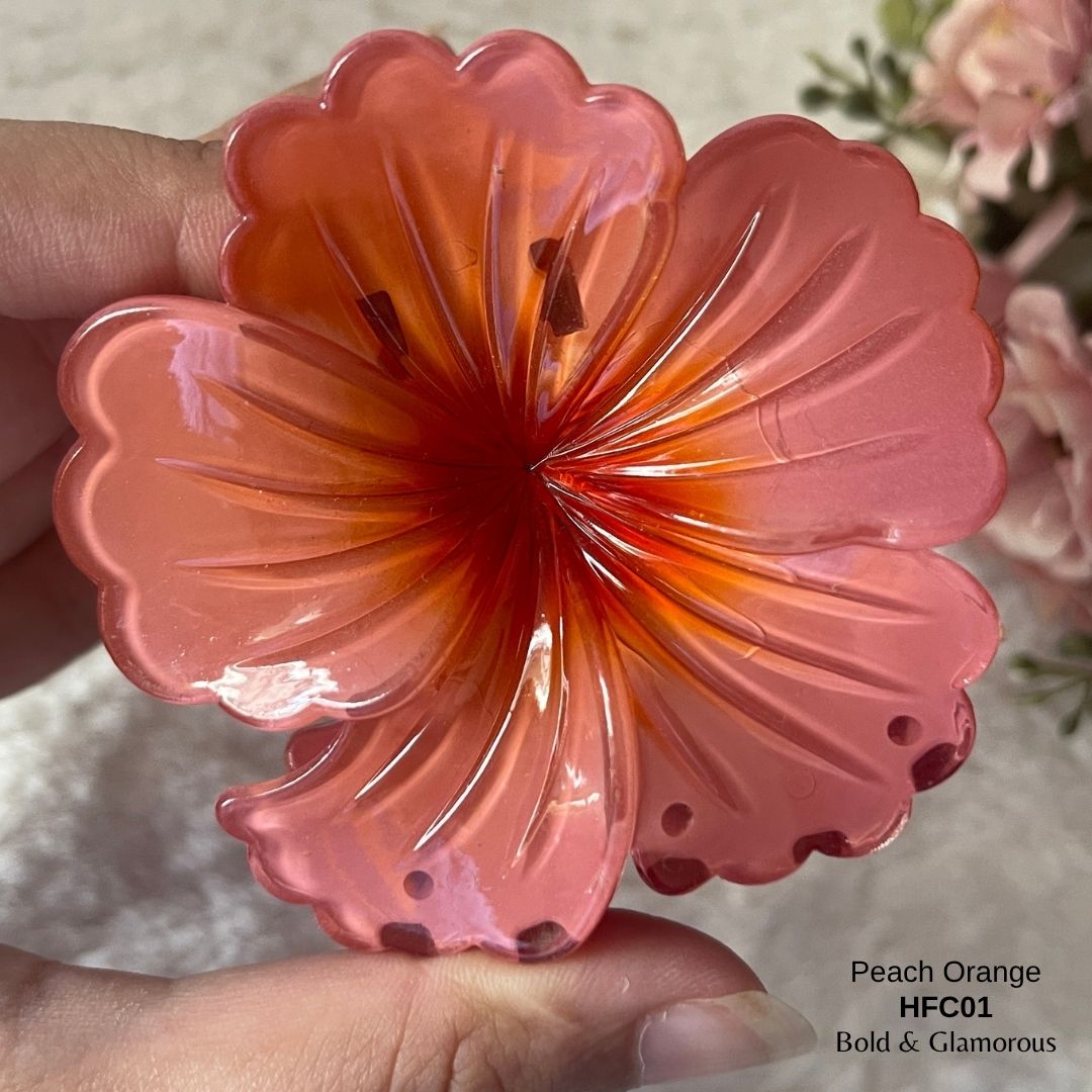 Flower Hair Claw Clip | HFC01 | Peach Orange