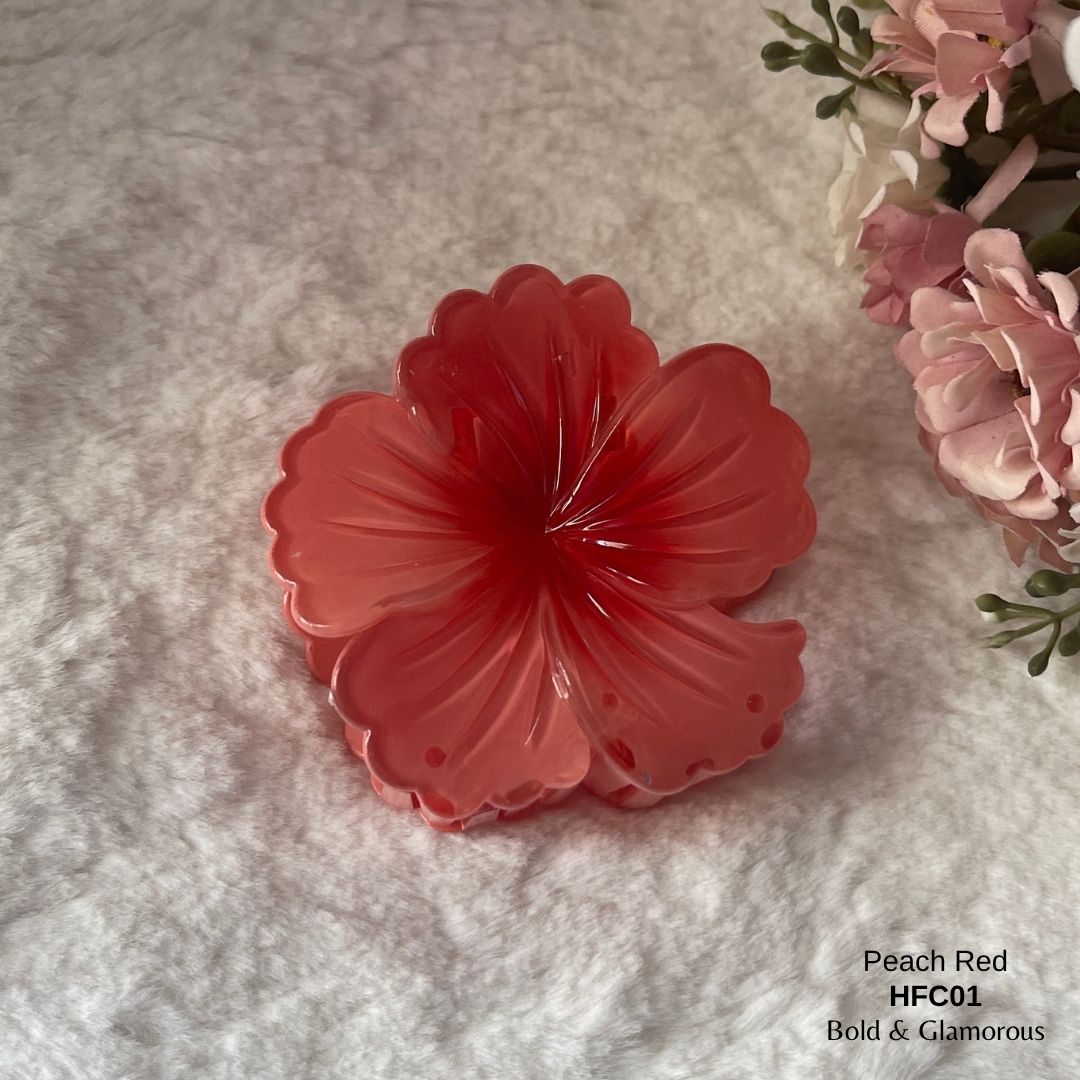 Flower Hair Claw Clip | HFC01 | Peach Red