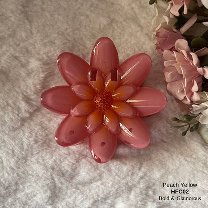 Flower Hair Claw Clip | HFC02 | Peach Yellow