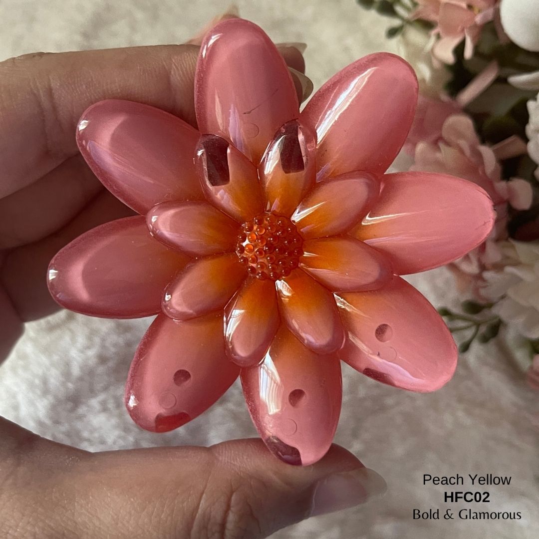 Flower Hair Claw Clip | HFC02 | Peach Yellow