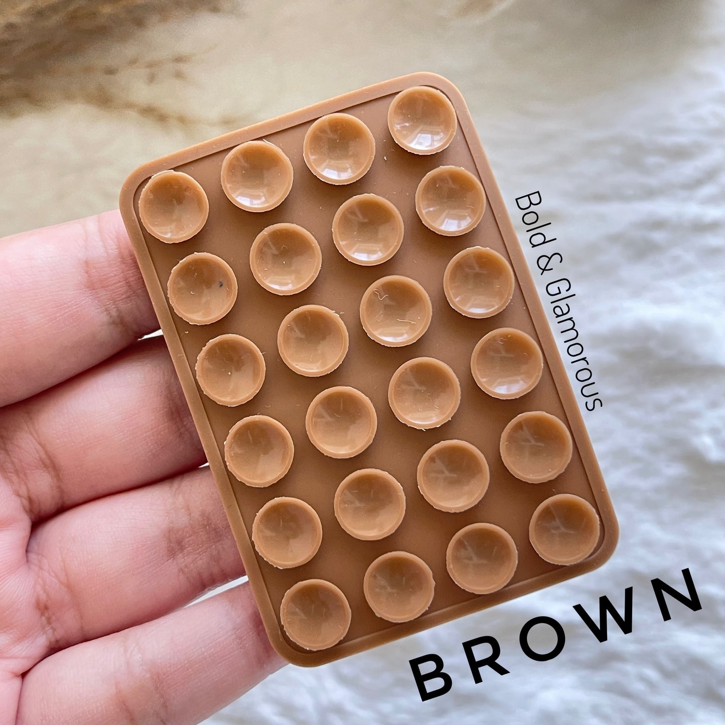 Double Sided Silicone Suction Pad | Brown