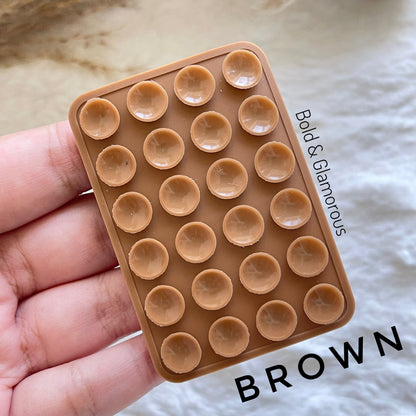 Double Sided Silicone Suction Pad | Brown