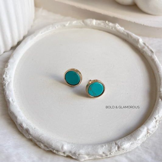 Stud Earring | STE073 | Marble Blue