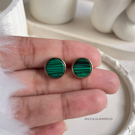 Stud Earring | STE073 | Marble Green