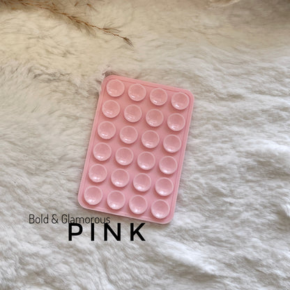 Double Sided Silicone Suction Pad | Pink
