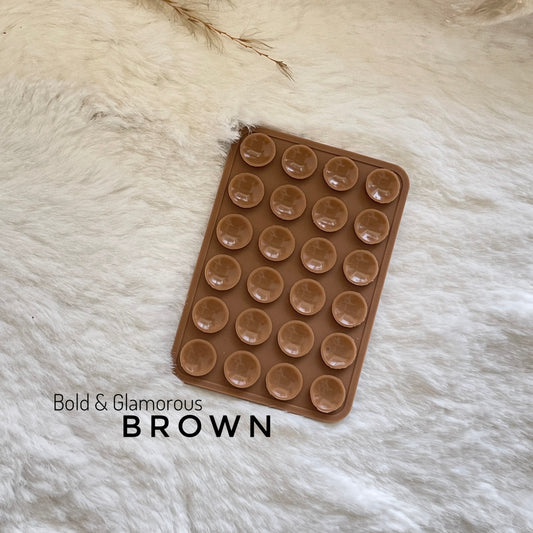 Double Sided Silicone Suction Pad | Brown