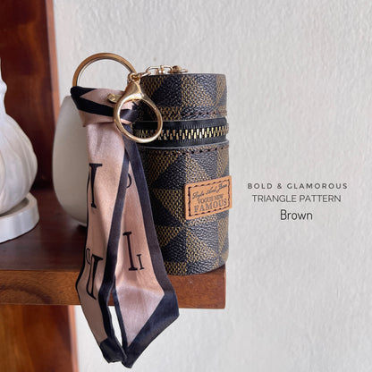 Multifunctional Bag Charms | BC002 | Triangular Brown