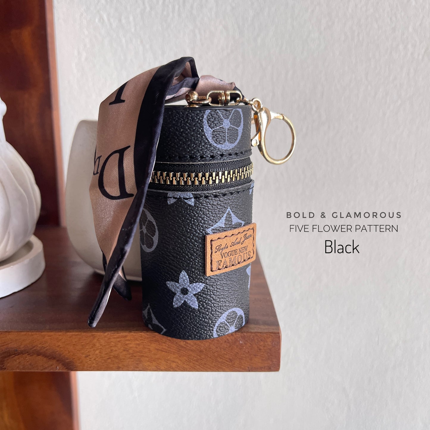 Multifunctional Bag Charms | BC003 | Five Flowered Black