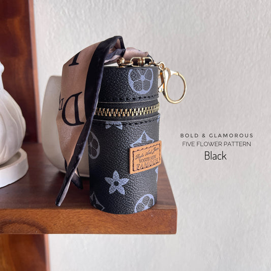 Multifunctional Bag Charms | BC003 | Five Flowered Black