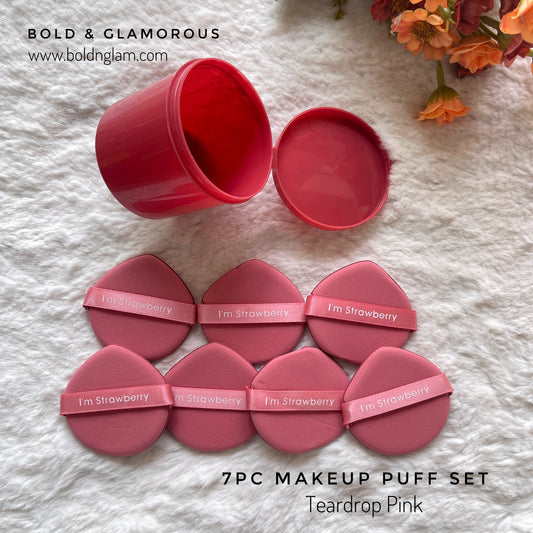 Powder Puff Air Cushion 7PC BOX : Teardrop-Pink