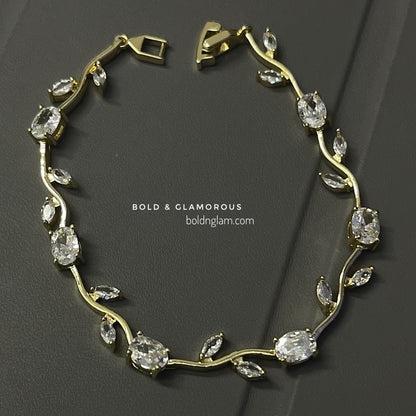 Zircon Tulip Bracelet | White