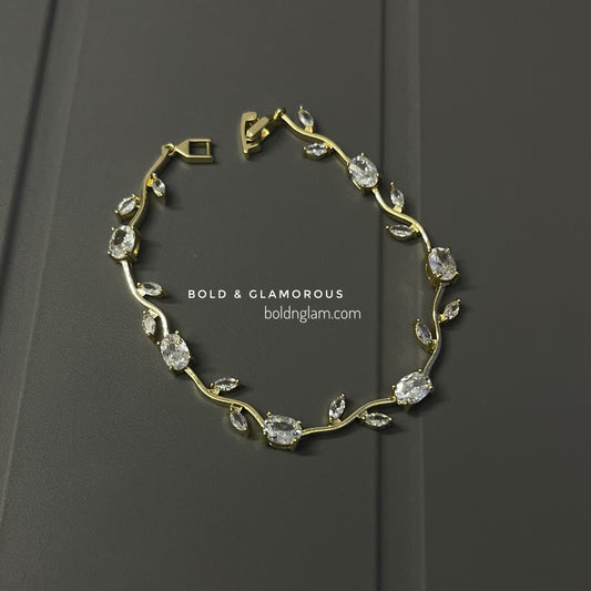 Zircon Tulip Bracelet | White