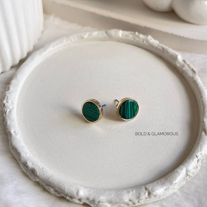 Stud Earring | STE073 | Marble Green