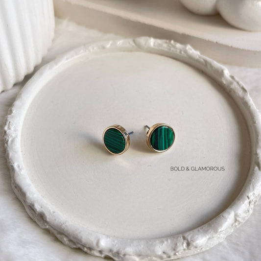 Stud Earring | STE073 | Marble Green