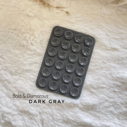 Double Sided Silicone Suction Pad | Dark Gray