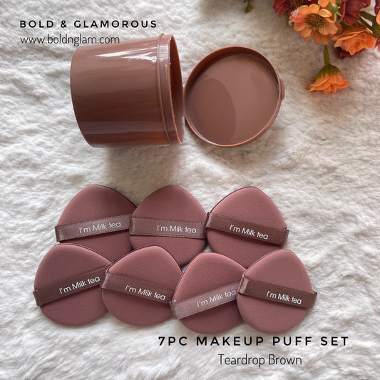 Powder Puff Air Cushion 7PC BOX : Teardrop-Brown