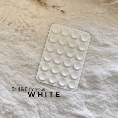 Double Sided Silicone Suction Pad | White