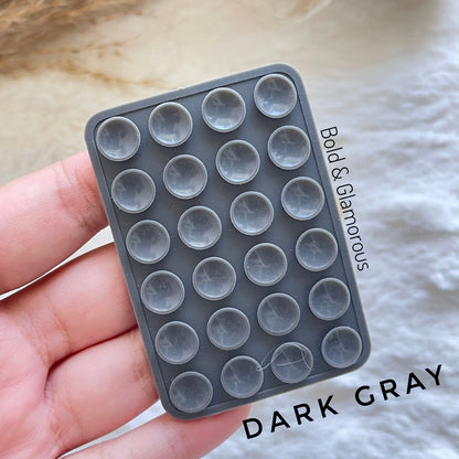 Double Sided Silicone Suction Pad | Dark Gray
