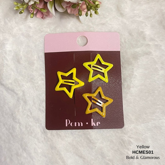 Hair Clip Set | HCMES01 | Yellow