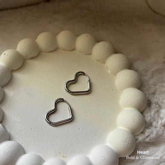 Hoop Earring | Heart | Silver
