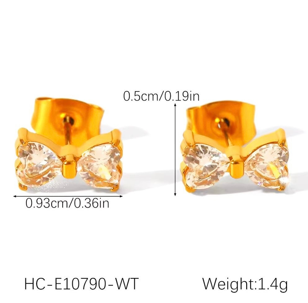 Stud Earring | STE070 | Zircon Bow