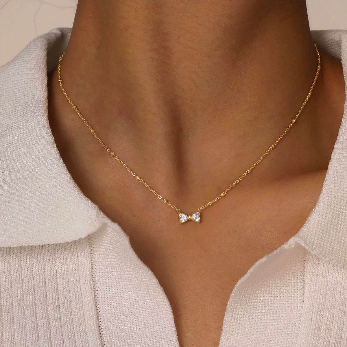 Necklace | SN247 | Stone Bow