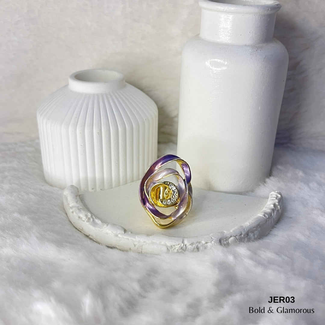 Vintage Oil Drop Ring | JER003 | Purple