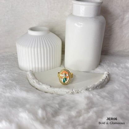 Vintage Oil Drop Ring | JER006 | Orange