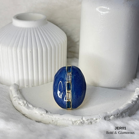 Vintage Enamel Ring | JER001 | Blue