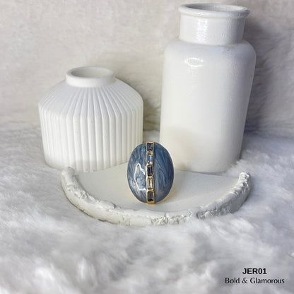 Vintage Enamel Ring | JER001 | Gray