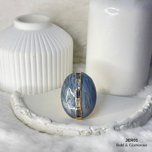 Vintage Enamel Ring | JER001 | Gray