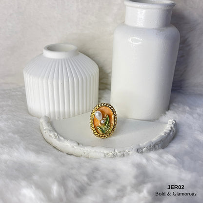 Vintage Oil Drop Ring | JER002 | Orange
