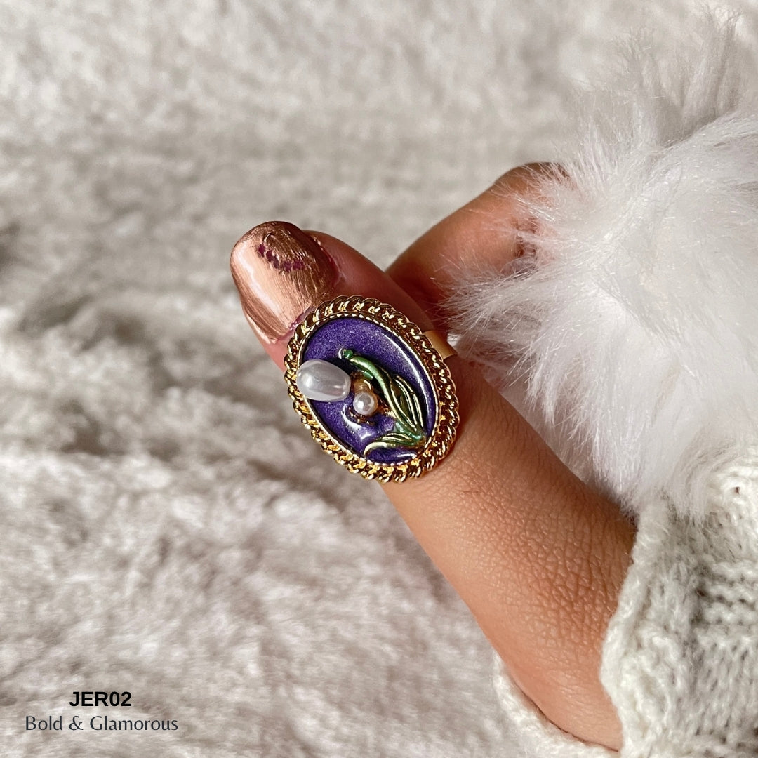 Vintage Oil Drop Ring | JER002 | Purple